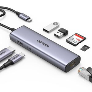 ugreen 7 in 1 multifunction adapter usb c to usb 3.0 a 2 port usb c 4k hdmi sd tf card reader pd converter cm195 ug 15214.jpg