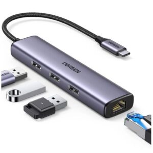 ugreen usb c to 3×usb3.0 hubrj45 1000m ethernet adapter cm475 ug 60600.jpg