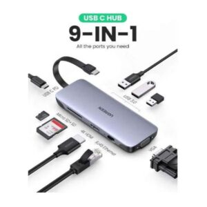 ugreen 9 in 1 usb c multifunction adapter cm498usb c to usb 3.0 3 ports 4k hdmi vga gigabit ethernet sd tf card reader cm498 ug 15600.jpg