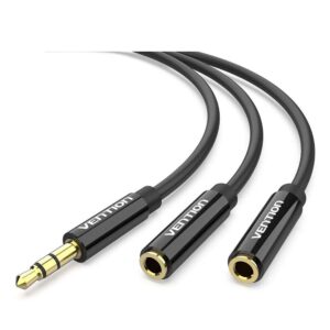vention 3.5mm male to 2 3.5mm female stereo splitter cable 0.3m black abs type bbsby.jpg