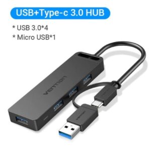 vention 4 port usb 3.0 hub with usb c usb 3.0 2 in 1 interface and power supply 0.15m abs type chtbb.jpg