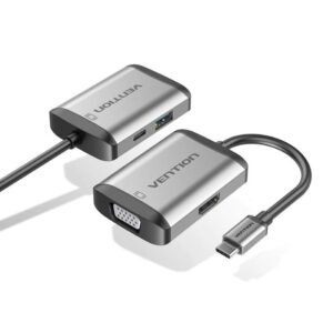 vention type c to hdmi vga usb3.0 pd converter 0.15m gray metal type tfahb.jpg