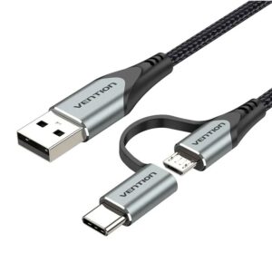 vention usb 2.0 a male to 2 in 1 micro b usb c male 3a cable 0.5m gray aluminum alloy type cqehd.jpg