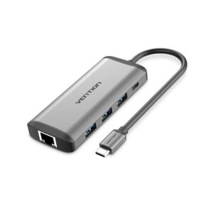vention usb c multi function 8 in 1 docking station type c to hdmi usb3.0 3 rj45 tf sd pd converter 0.15m gray metal type 87w cndhb.jpg